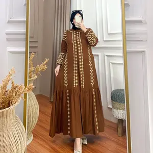 NAMIRA DRESS by Qoyyum collection  Matt Rayon twill kombi bordil mewah