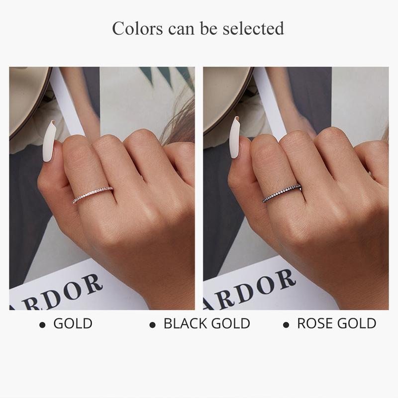 Product Introduction of Nhẫn Bạc Sterling 925, Bamoer, Dành Cho Nữ, Đính Đá Zircon Màu Hồng Và Xanh Dương, Phong Cách 30