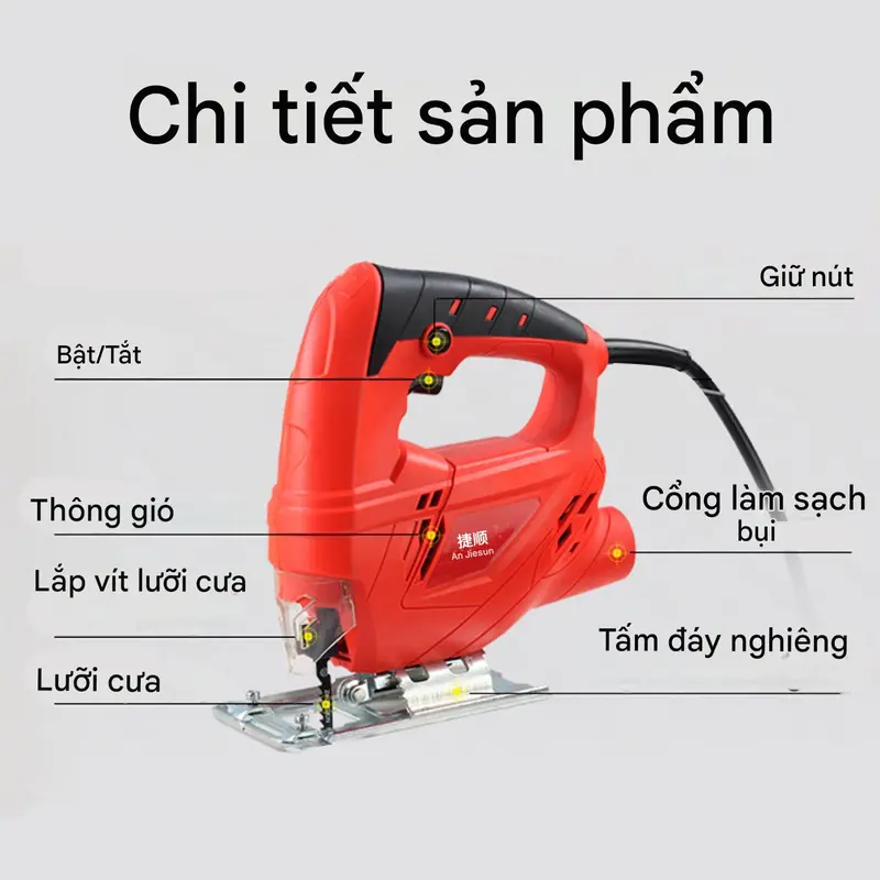 【REAIM】Máy Cưa Lọng Công Nghiệp 600W - Giải Pháp Cắt Gỗ, Nhôm, Nhựa Chuyên Nghiệp | Công Suất Mạnh Mẽ, Tốc Độ Điều Chỉnh 0-3000 Vòng/Phút, Hệ Thống Giảm Rung Độc Quyền, An Toàn Tuyệt Đối Cho Mọi Công Trình 6