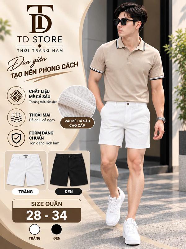 Quần Kaki ( Cá Sấu ) Short Basic Lưng Chun, Co Giãn Thoải Mái, Trẻ Trung