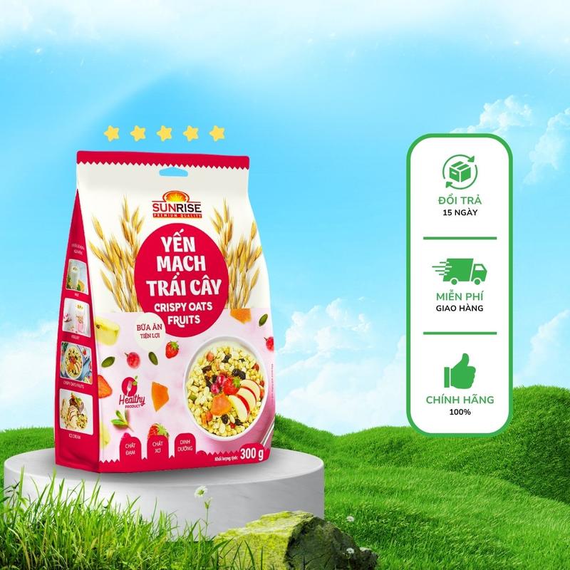 Yến Mạch Trái Cây Sấy Giòn Dinh Dưỡng Sunrise 300g - Thơm Ngon, Bổ Dưỡng, Bữa Ăn Sáng 1 Phút Cho Mọi Gia Đình