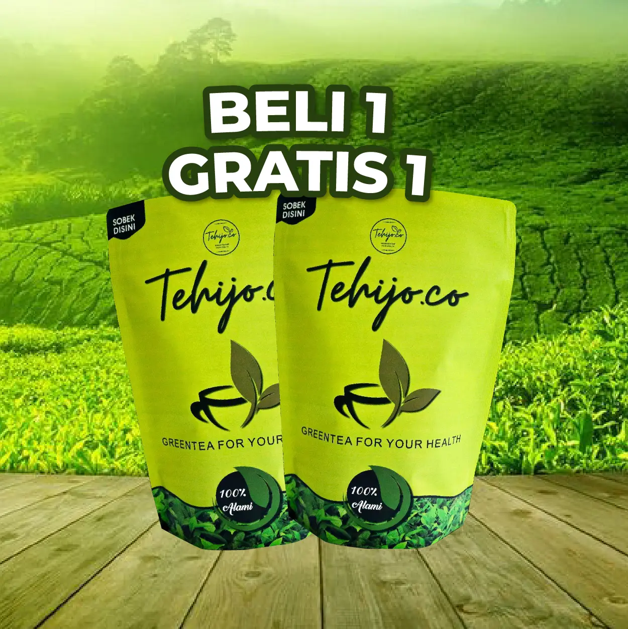 GMV 3 Tehijo.co Beli 1 gratis 1 Teh Hijau Alami - Teh Hijau Sehat - Greentea, Tea