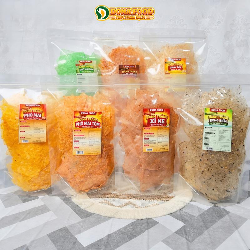 200g Bánh tráng trộn sẵn Tây Ninh, xì ke cay ngon, Phô Mai, Rong Biển, thơm béo, đủ vị - DONA FOOD