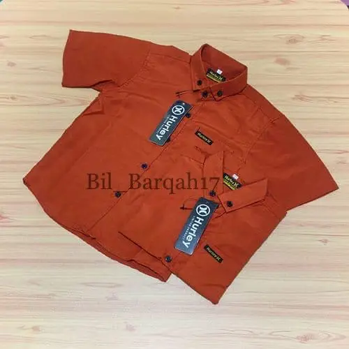 Kemeja Anak Laki Laki Coklat Lengan Pendek Premium Import/Kemeja Anak Laki Usia 1-14 tahun Terbaru/Pakaian anak Laki Laki Termurah Bisa Bayar Di Tempat 2