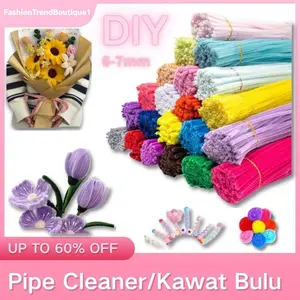 Pipe Cleaner Kawat Bulu Premium 30cm 100±5pcs – DIY Fleksibel, Warna Cerah untuk Kerajinan Anak & Dewasa
