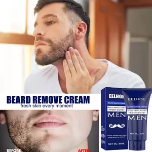 EELHOE Krim Penghilang Bulu Jenggot Perontok Brewok 60ml Perontok Kumis Permanen Krim Penghilang Bulu Pria Penghilang Bulu Kumis Pria Beard Remove Cream