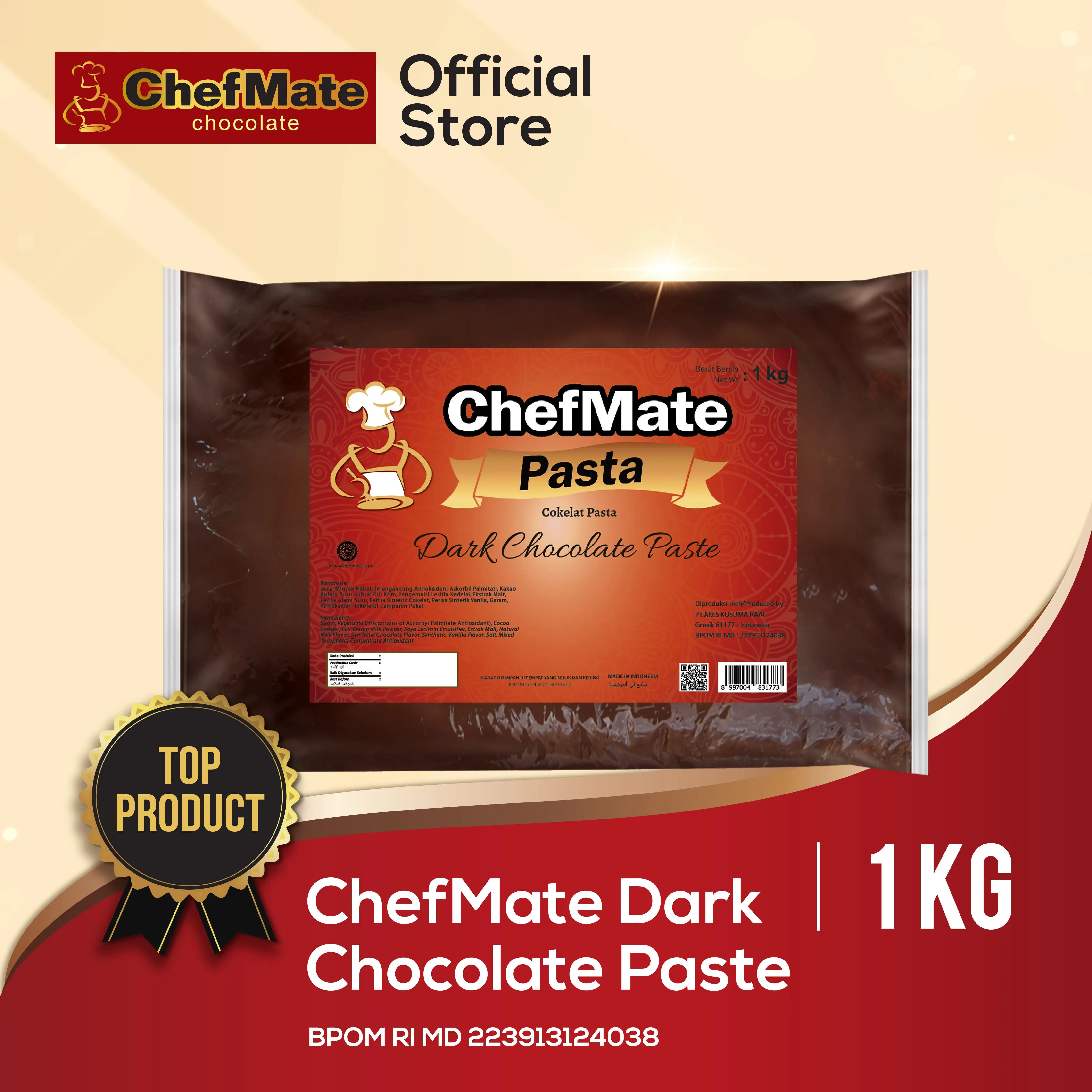 CHEFMATE PASTA CHOCOLATE COKLAT 1 KG READY STOCK