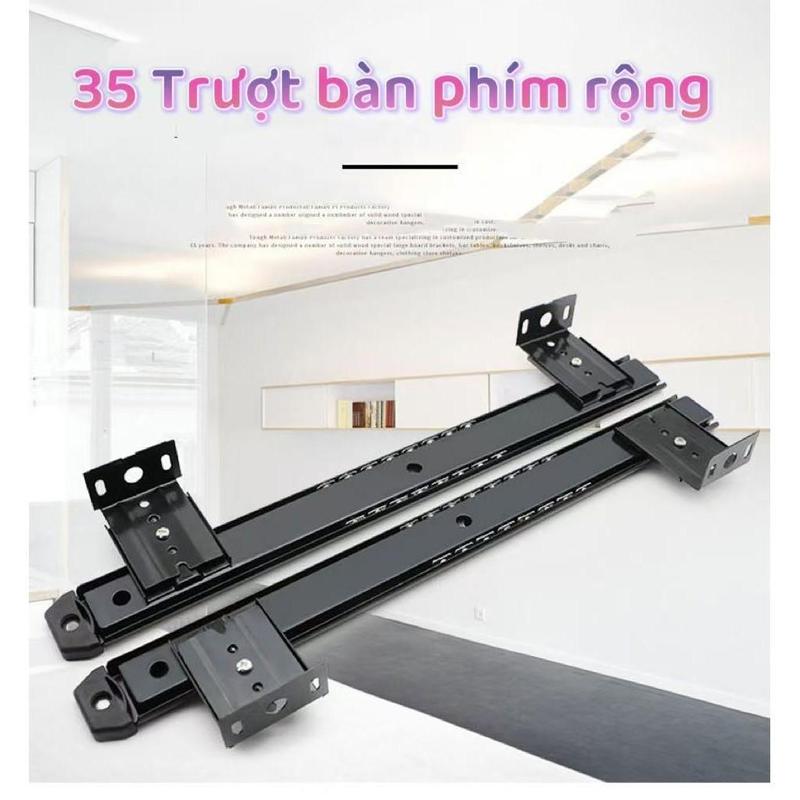 <GK> Ray trượt bàn phím máy tính 35mm đen, có bi thép đặc, giảm thanh