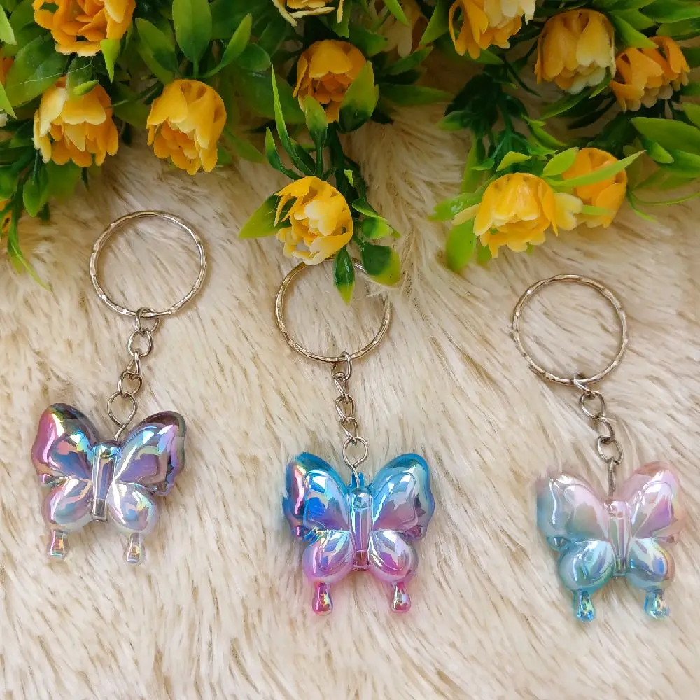 Ganci Gantungan Kunci butterfly Manik