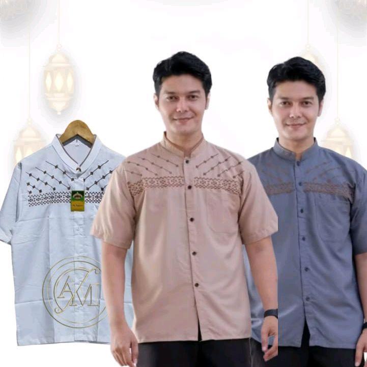 Harga Satu Paket Lebih Murah / Harga 3 Baju Koko pria lengan pendek bordir jasuke kekinian / Beli 3 Harga lebih murah / fashion muslim Katun Dewasa Formal Panjang 7