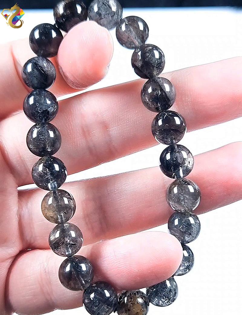 Product Introduction of Collection Grade Rare Black Devilish Herkimer Diamond Bracelet 7