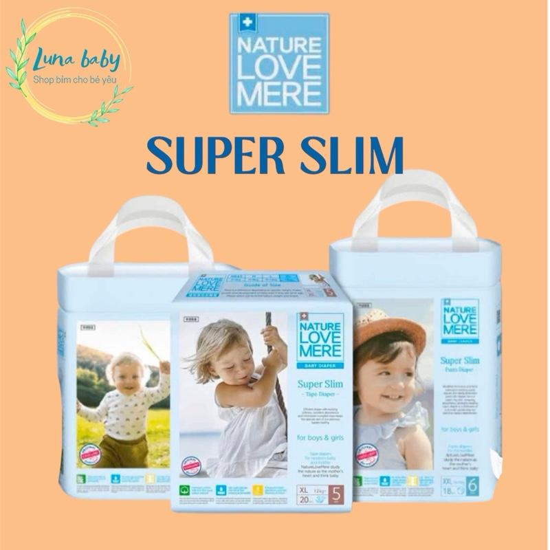   Thùng 4 bịch   sẵn hàng  Bỉm NATURE LOVE MERE SUPER SLIM  mẫu mới  siêu mỏng nhẹ cho bé 