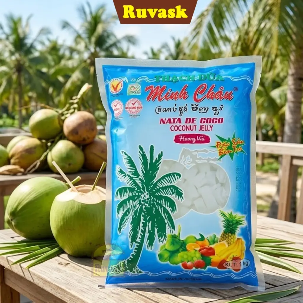 Thạch Dừa Minh Châu TÚI LỚN - Thạch Dừa Ăn Liền Tuổi Thơ Đặc Sản Bến Tre - Thạch Dừa Ruvask