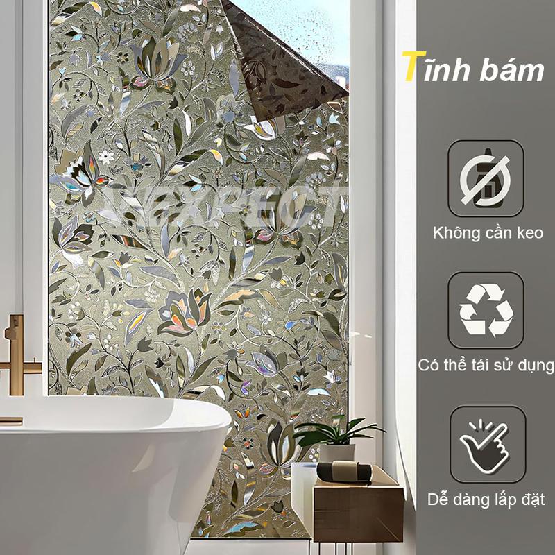 Product Introduction of Miếng Dán Kính Cho Riêng Tư Cửa Sổ, Màng Dán Cửa Sổ Hoa Tulip 3D, Màng Chặn Sáng Cho Cửa Sổ Kính, Thích Hợp Cho Phòng Tắm Và Nhà Bếp 29