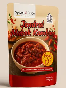 Jendral Mabuk Kambing – Daging Kambing Empuk Berbumbu Rempah Khas – Makanan Siap Saji Pouch Praktis Tinggal Dipanaskan & Siap Santap