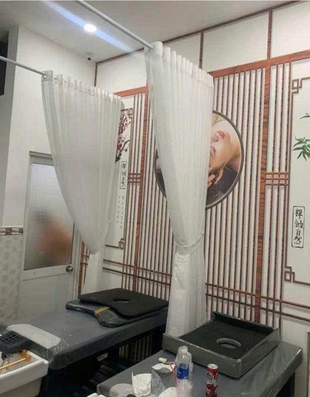 Rèm VOAN trắng lụa đính hoa văn HẠT MƯA TRẮNG rèm cửa sổ Loại 1 vải trang trí decor phòng RÈM SPA