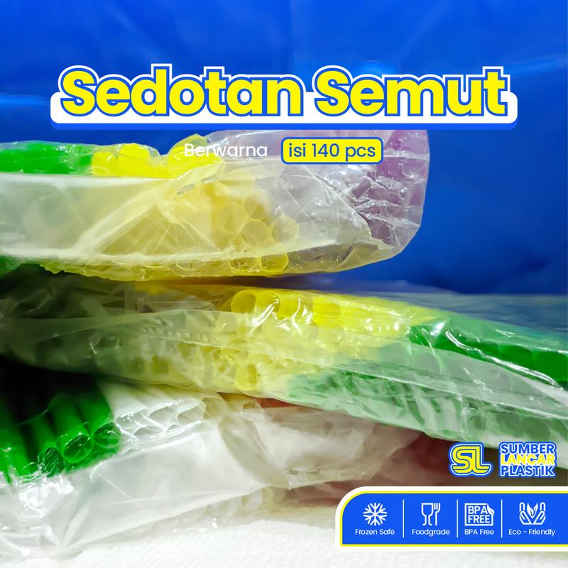 Sedotan Plastik Murah Warna Warni [ISI 140PCS] Sedotan Minuman | Sedotan Semut | Sedotan Es 3