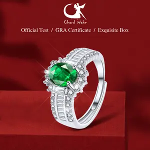 Chard Wake Cincin Wanita Berlian Original Perhiasan Elegan Fashion Cincin Cewek Tunangan Rings CWR035-Green