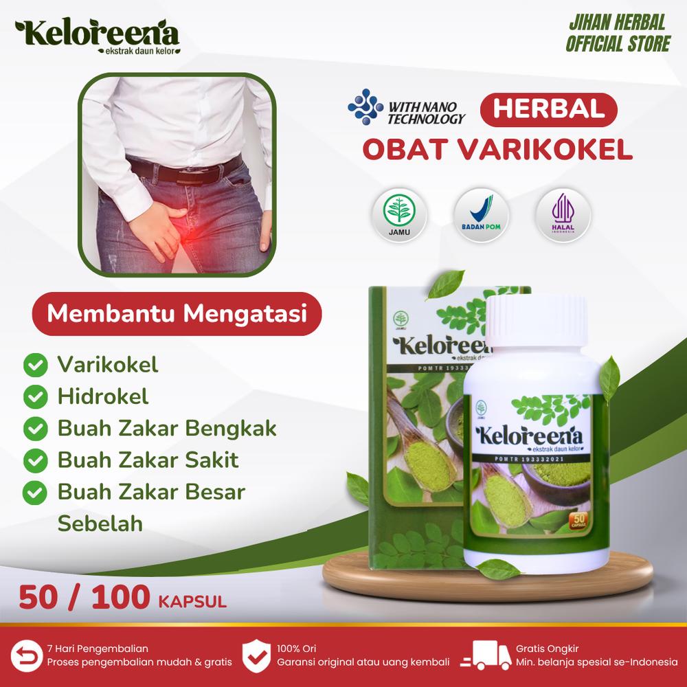 Keloreena Obat Varikokel Buah Zakar Bengkak Sebelah Testis Besar Sebelah Buah Zakar Sakit Nyeri Hidrokel Pria - Keloreena Isi 50 Kapsul