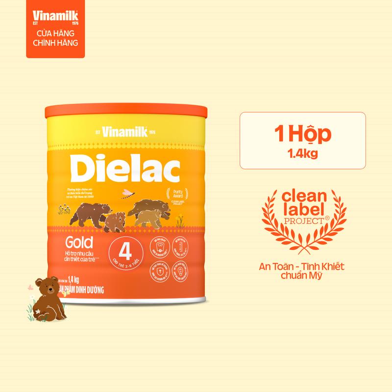  Sữa Bột Vinamilk Dielac Gold 4 Hộp 1400g Cho Trẻ 2-6 Tuổi 