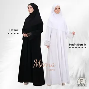 Fame Clothing - Abaya meena hitam jetblack haji unroh gamis putih