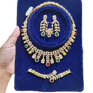 kalung set mewah permata zirconia/kalung premium