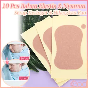"Isi 10 Buah Pembalut Ketiak Penyerap Keringat Stickers, Pad Ketiak Kain Elastis , Anti Basah Anti Bau, Mencegah Keringat Meresap ke Kaos, Cocok untuk Orang Rentan Berkeringat "