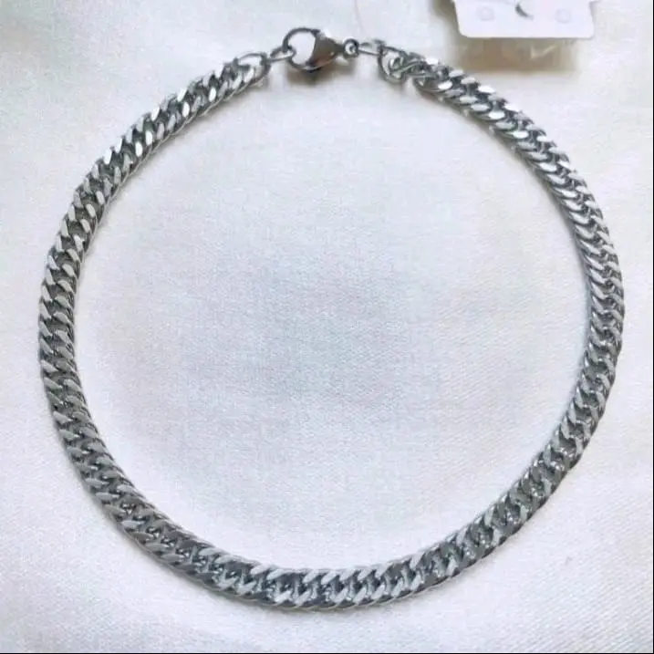 GELANG TANGAN PRIA DAN WANITA RANTAI SILVER STAINLESS STEEL ANTI PUDAR DAN TIDAK LUNTUR 5