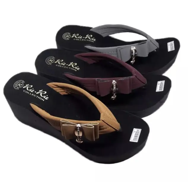 sandal wedges wanita pita samping terbaru2023 Sandal jepit Sendal 0