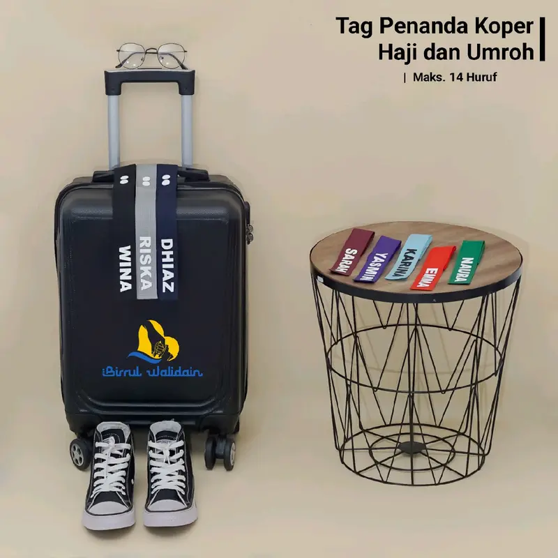 Tag Label Koper Birrul - Gantungan Nama Penanda Tas Koper Haji Umrah atau Traveling dengan Bendera Indonesia 0