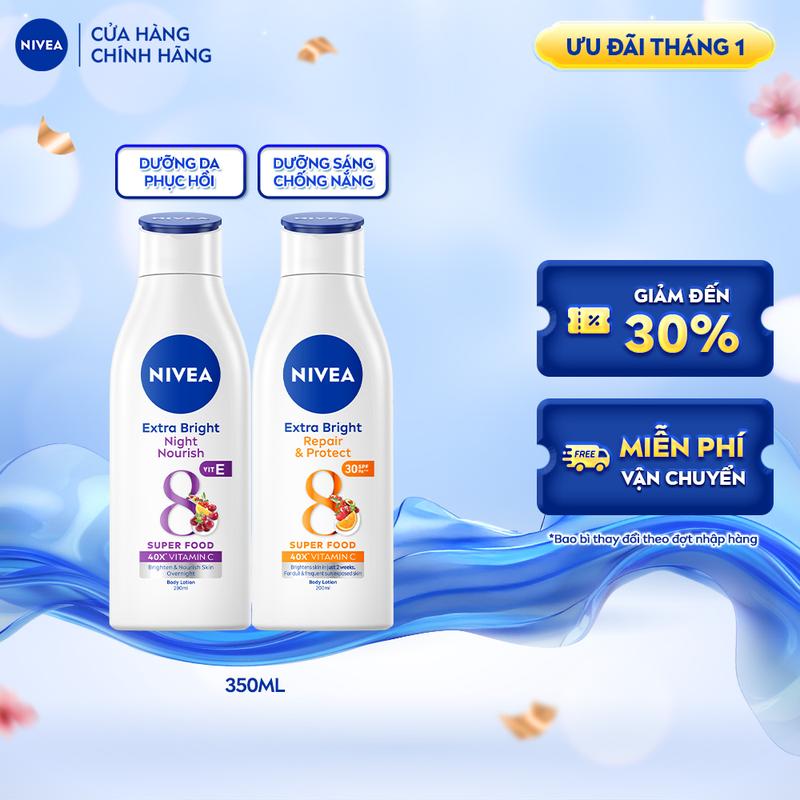 K Sữa Dưỡng Thể NIVEA 8 Super Foods Dưỡng Sáng Da | Phục Hồi Chống Nắng 200 ml - 88188 88310