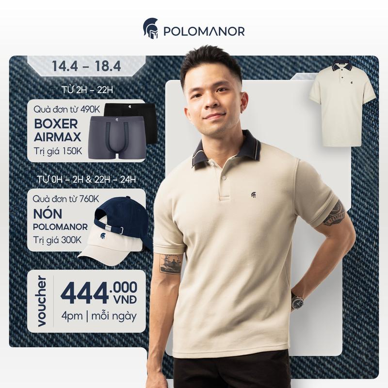 Áo polo nam FIRIS SMART "F" vải cá sấu cotton interlock xuất xịn, nam tính, thanh lịch, sang trọng - POLOMANOR