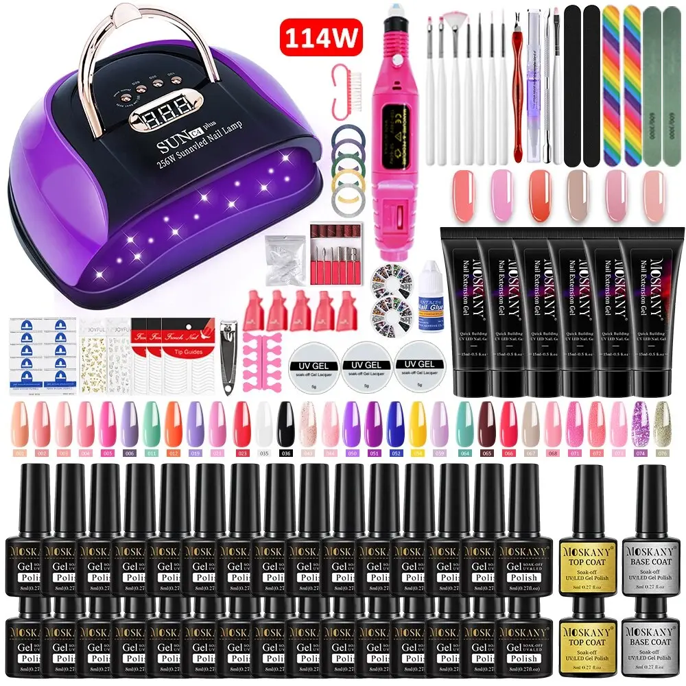 Nail Set Gel Nail Polish Set With UV LED Lamp Dryer Semi Permanent