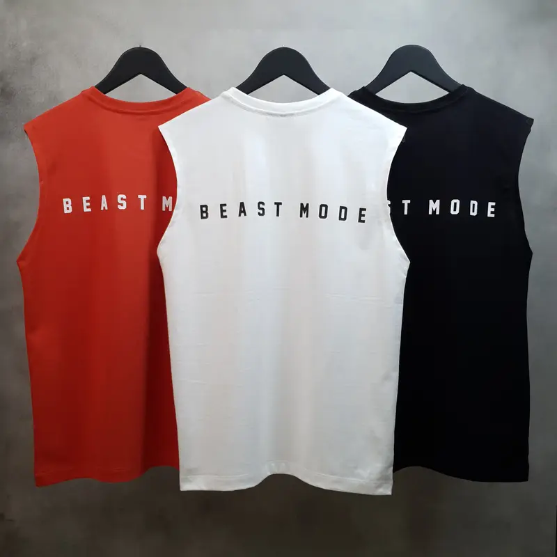 London Transit Singlet Pria Beast Mode Heavyweight Cotton 16s 0