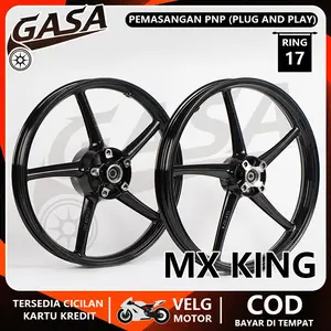 VELG BIKINGBOY PALANG Sanca RING 17 Untuk Jupiter MX King, Vixion New/Nvl/Nva, R15 Old V1 V2, Exciter 150 (LC150), Y15/Y15ZR Velg Racing Ukuran Set d/b 160*17 PNP TANPA MODIF Warna Hitam / Black