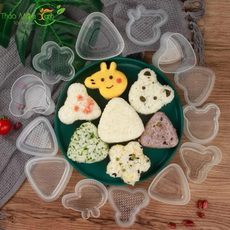￼Khuôn Cơm Dễ Thương Hình Hoạt Hình 7 Chiếc Hộp Cơm Trưa Trẻ Em Khuôn Bento 0