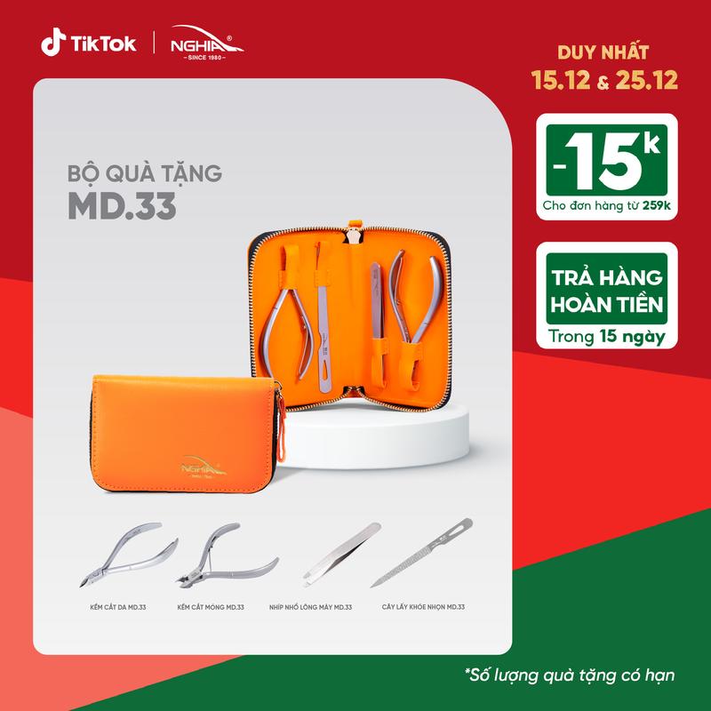  Bộ Chăm Sóc Cá Nhân 4 Sản Phẩm Thép Không Gỉ Cao Cấp KỀM NGHĨA MD.33 