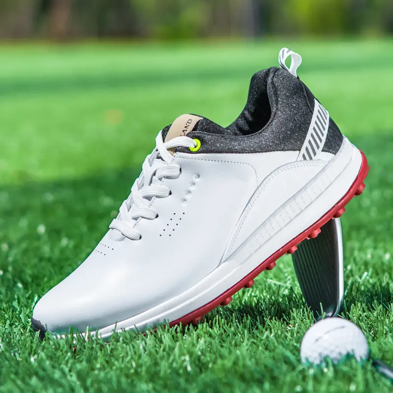 Genuine Leather Golf Shoes Men Waterproof Golf Sneakers Black White Golfing Shoes Big Size 40-47 Golfer Shoes Athletics Gym Wear
