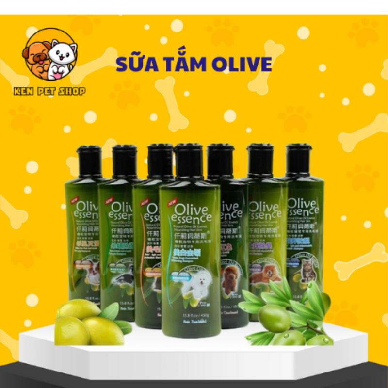 Sữa Tắm Cho Chó Mèo Olive Dưỡng Lông Khử Mùi Chai 450ml Sữa T