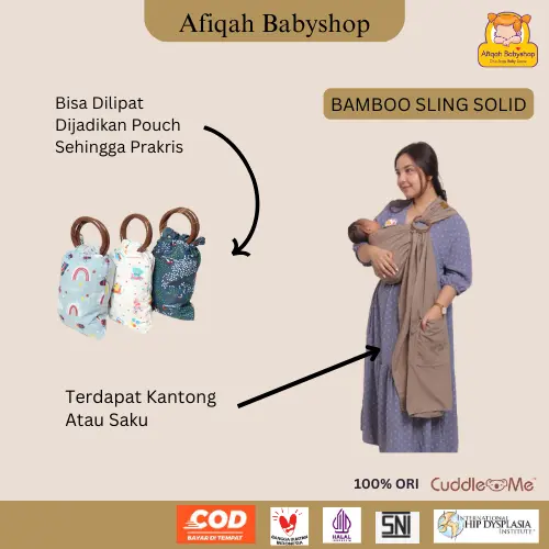 bamboo sling cuddleme / ringsling / gendongan bayi samping 5