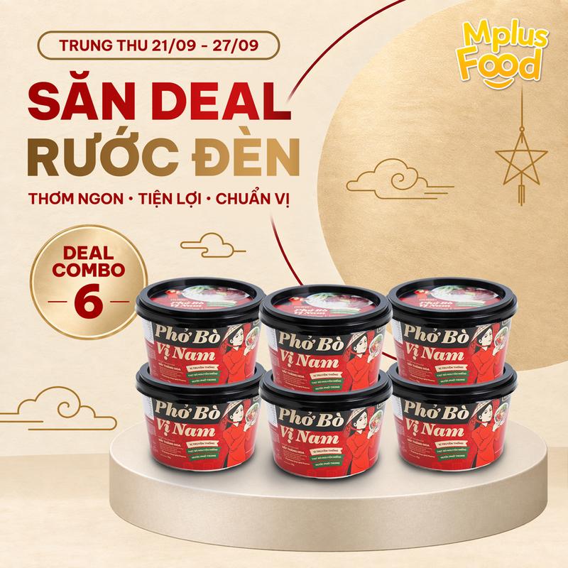 COMBO 6 HỘP Phở Bò Vị Nam MPlus - Công Nghệ Sấy Thăng Hoa - Tiện Lợi, Dinh…