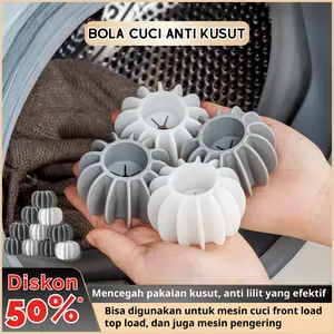 [5PCS] Bola Cuci Silikon Lembut Anti Kusut & Pelurus Pakaian yang Praktis