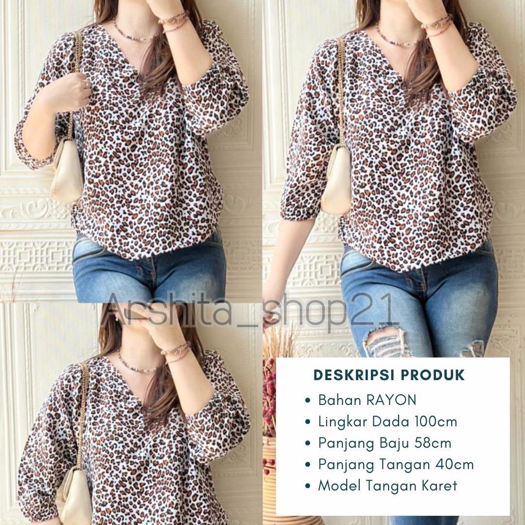HANA [01] BLOUSE || [B01101] ATASAN WANITA TERLARIS BAHAN RAYON PREMIUM BLOUSE KEKINIAN LEHER V SIMPLE ELEGAN TANGAN 7/8 KARET MOTIF TERBARU