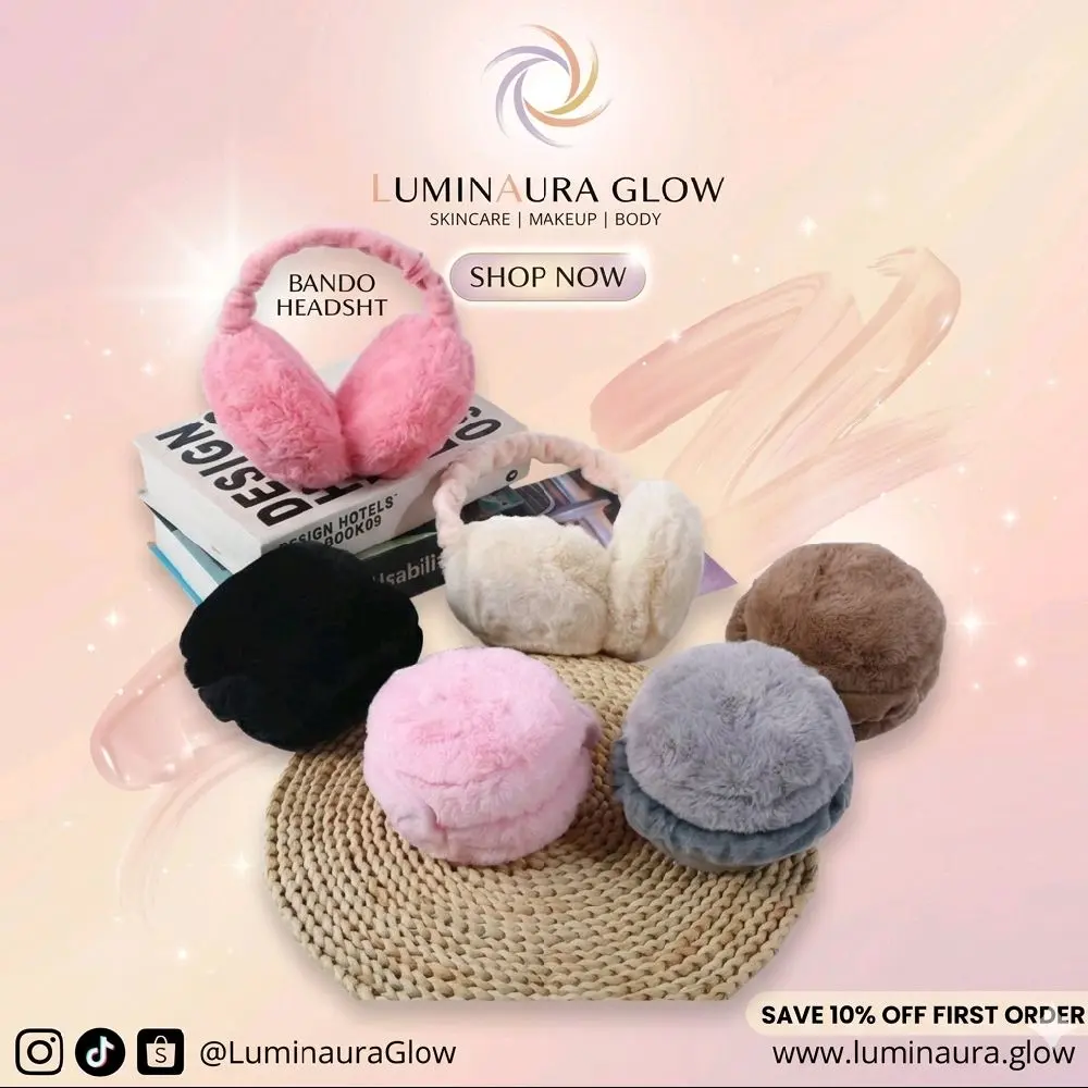 Luminaura Cozy Plush Earmuffs - Penutup Telinga Bulu Halus Tebal Winter Bando  Headsheet Lipat Korea