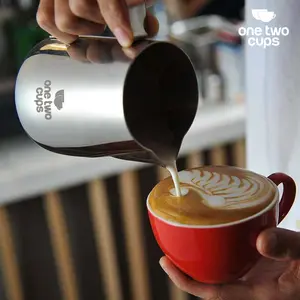 One Two Cups Milk Jug Latte Art Gelas Susu Kopi Espresso Frother Foam - J068