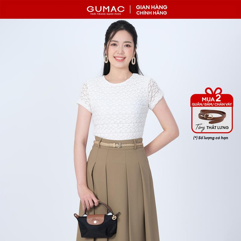 MUA 2 GIẢM THÊM 5% Áo thun ren phom slim ôm nhẹ nhàng vừa vặn cơ thể thời trang GUMAC LATF0918