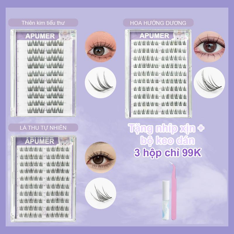 { Không sẵn keo dùng keo rời } Lông mi giả mắt búp bê Barbie chất xơ tự nhiên nhân tạo dày 10 hàng mi dáng mi mắt mi giả mi giả mi giả cún mi đuôi mi thỏ 11mix12 mi giả