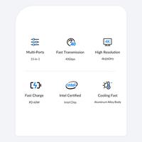 Gambar ORICO 15in1 Thunderbolt 3 40Gbps DP RJ45 PD SD TF Type C USB - TB3 -S3 dari ORICO INDONESIA Official Shop Kota Administrasi Jakarta Utara 4 Tokopedia