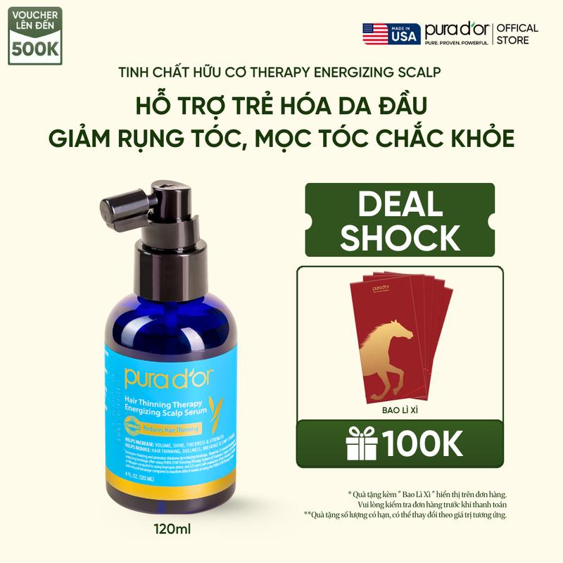   Deal Shock  Tinh chất hữu cơ Therapy Energizing Scalp Hỗ trợ trẻ hóa da đầu - Hỗ trợ giảm rụng tóc mọc tóc chắc khỏe 120ml 