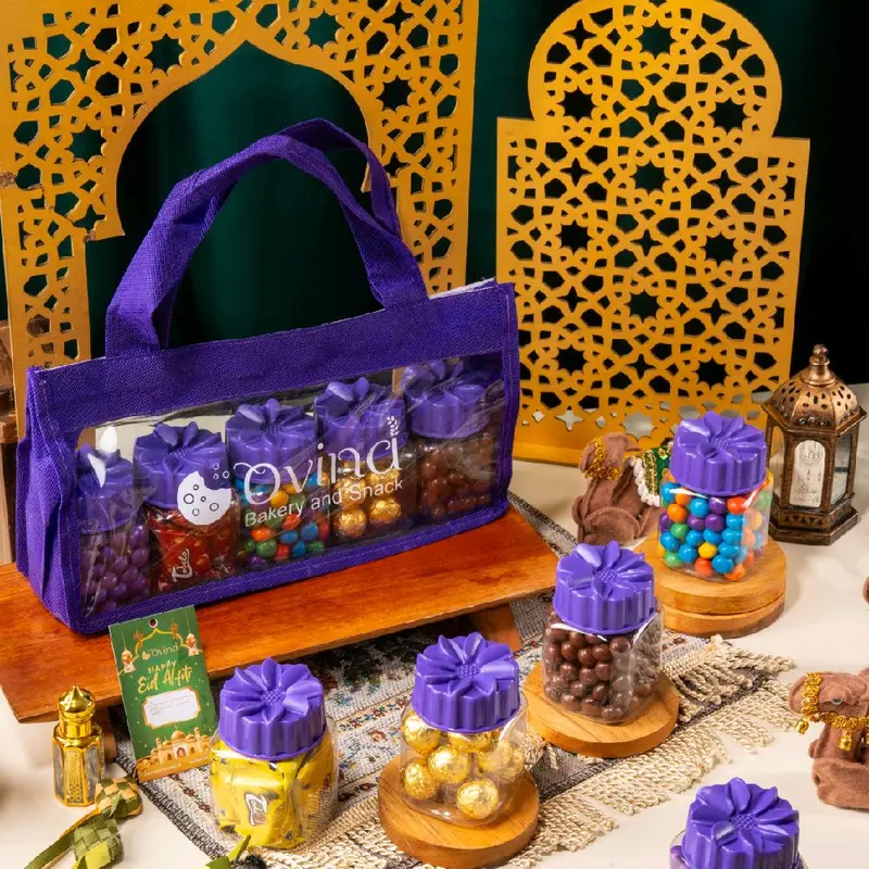 Hampers Mawar Ungu Ovina Sugar Candy Rose murah dan unik  ( AFL) Botol Paket Coklat Permen Toples Gummy Snacks Food Makanan Choco Red Chocolate Cemilan 1